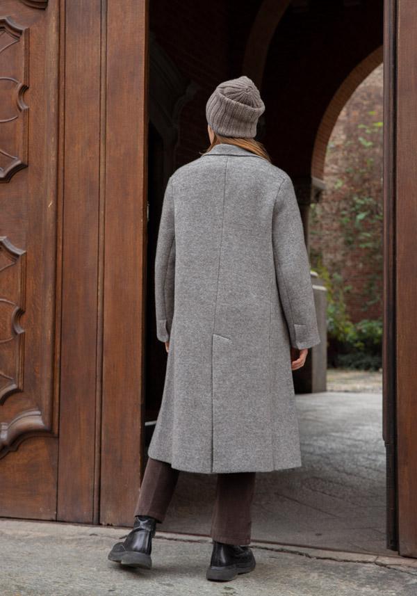 Rose & Lini BOBOUTIC WOOL GREY LONG COAT “4778” Italia