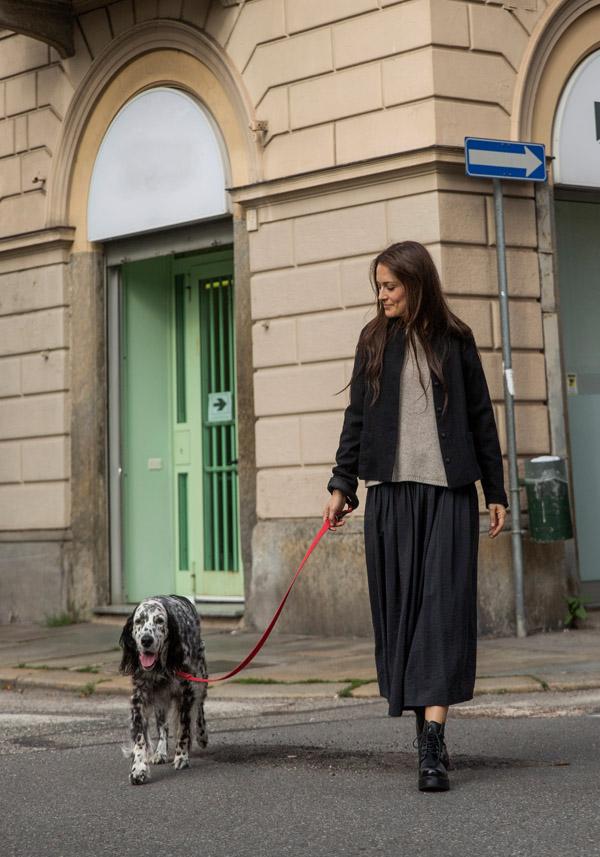 Rose & Lini APUNTOB SILK “SKIRT 1883” BLACK Vendita