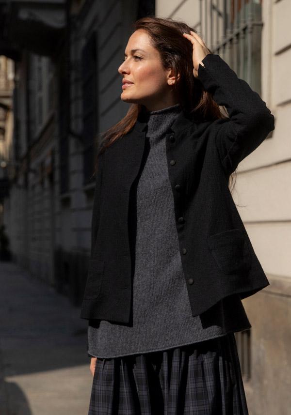 Rose & Lini APUNTOB VIRGIN WOOL “JACKET 1878” BLACK Pezzi Unici