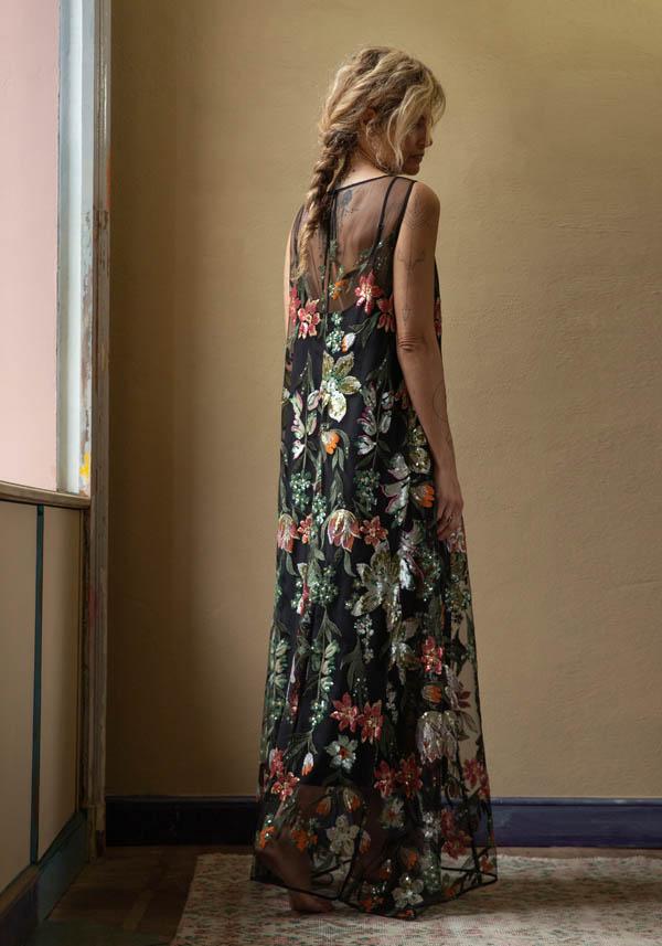 Rose & Lini CO.GO BLACK “DRESS VV354” FLOWER EMBROIDERIES Shopping Online