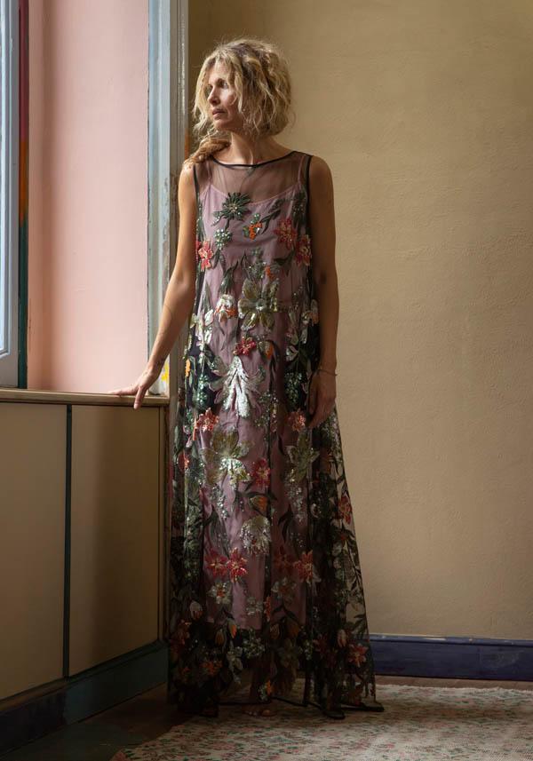 Rose & Lini CO.GO BLACK “DRESS VV354” FLOWER EMBROIDERIES Shopping Online