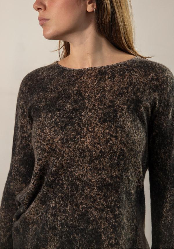 Rose & Lini FISSORE CASHMERE “BRUCO 71” KNIT ESPRESSO Sconto