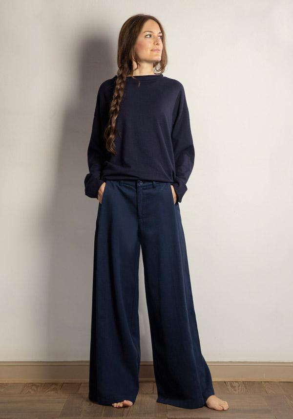Rose & Lini LABO ART COTTON “DIAGONALE” ATLANTIC PANTS Saldi