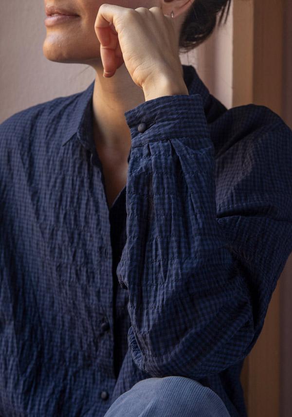 Rose & Lini APUNTOB COTTON “SHIRT 1895” NIGHT BLUE Vendita Economica
