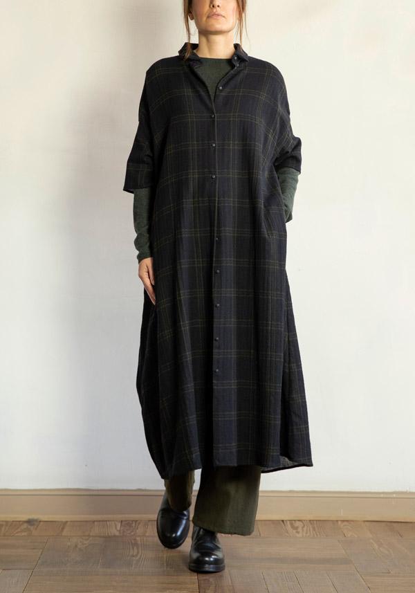 Rose & Lini APUNTOB WOOL CHECKED “DRESS 1813” BLUE Negozio