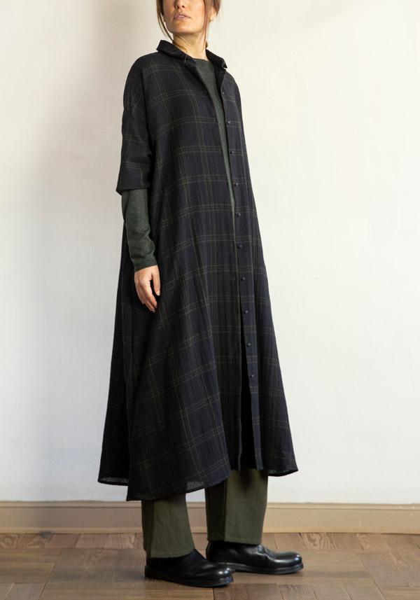 Rose & Lini APUNTOB WOOL CHECKED “DRESS 1813” BLUE Negozio