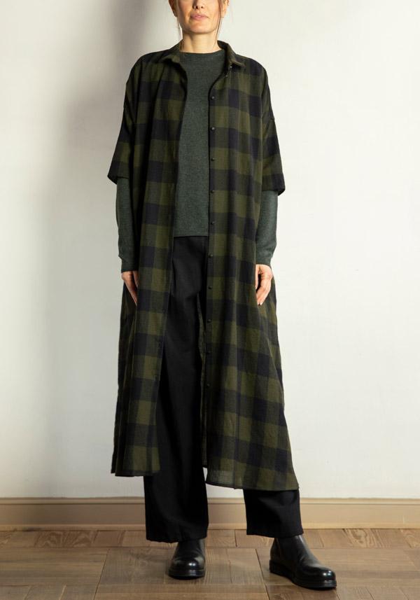 Rose & Lini APUNTOB WOOL CHECKED “DRESS 1813” MILITARY In Saldo