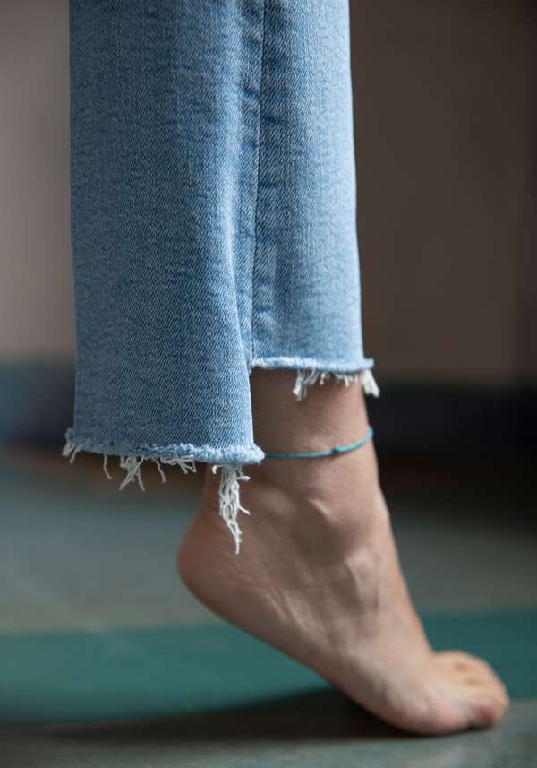 Rose & Lini MOTHER DENIM “INSIDER CROP STEP FRAY” BLUE JEANS Negozio online di fabbrica