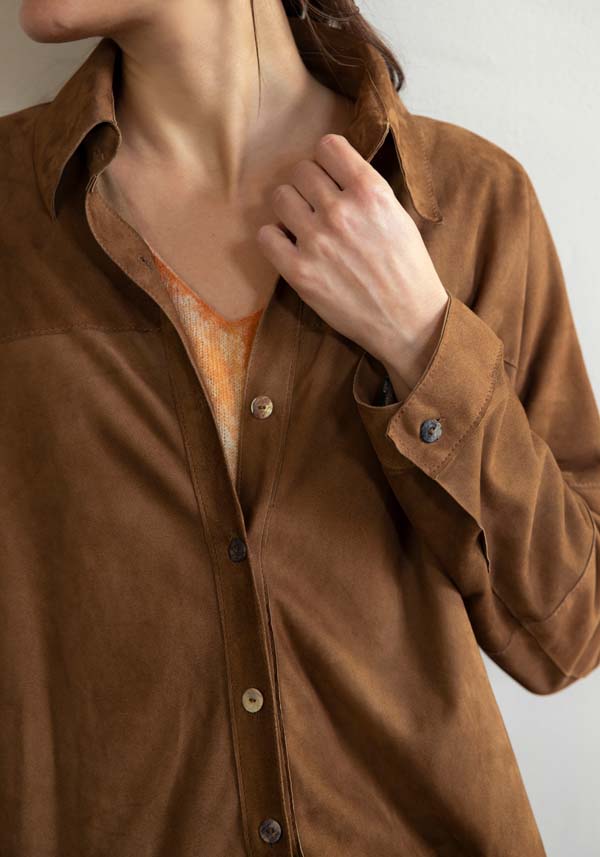 Rose & Lini GIORGIO BRATO SUEDE LEATHER “OVER SHIRT” RUM Black Friday