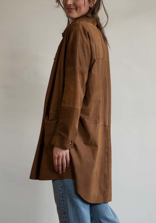 Rose & Lini GIORGIO BRATO SUEDE LEATHER “OVER SHIRT” RUM Black Friday