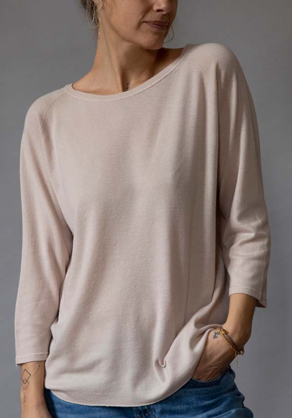 Rose & Lini MAJESTIC CASHMERE “COL BATEAU 535” SAND SWEATER Offerta migliore