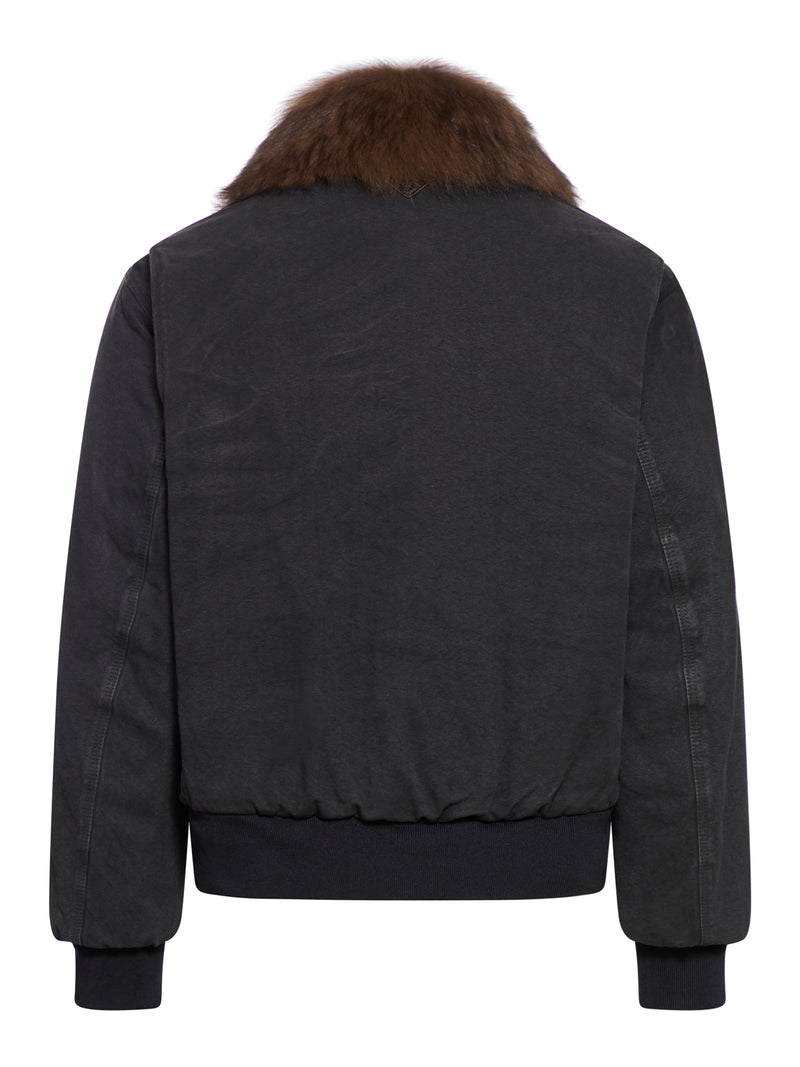 Suitnegozi Blouson in cotone con collo in montone Vendita Economica