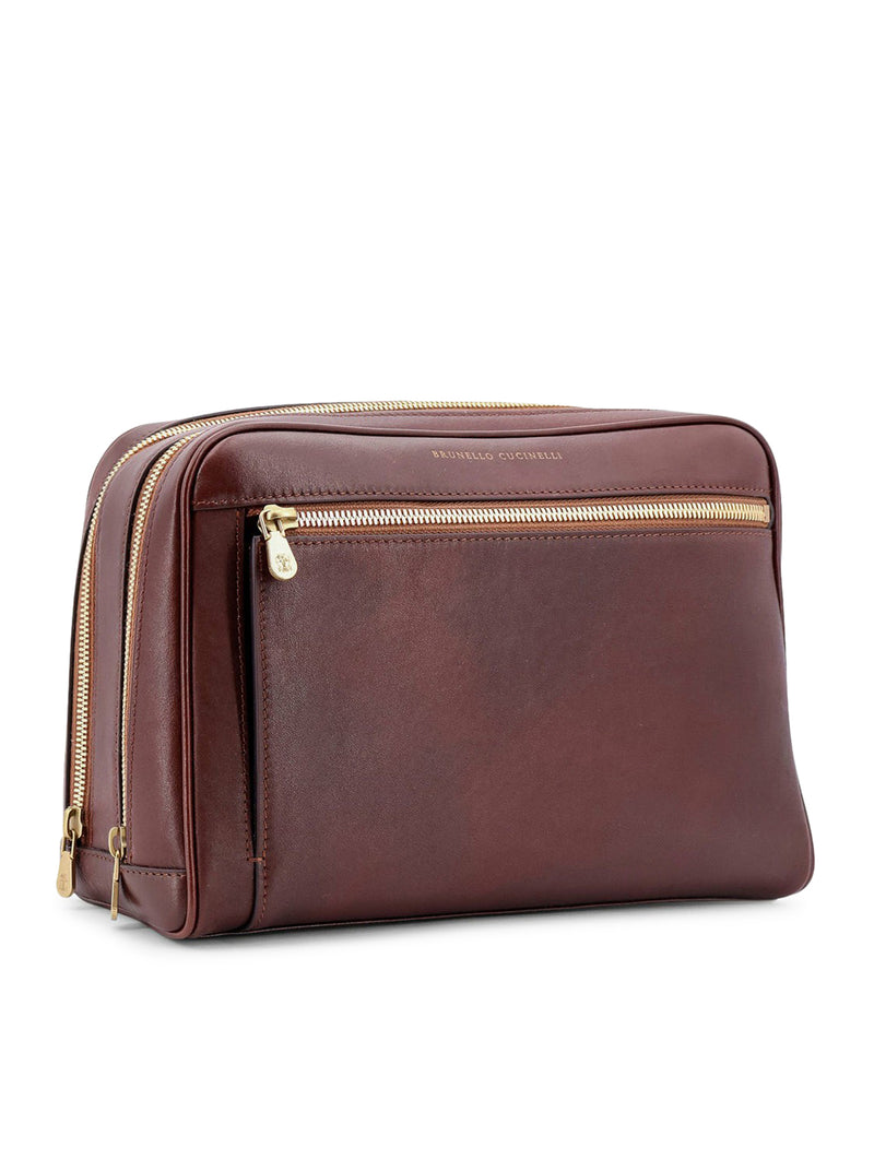 Suitnegozi Beauty case in pelle con logo frontale 2025