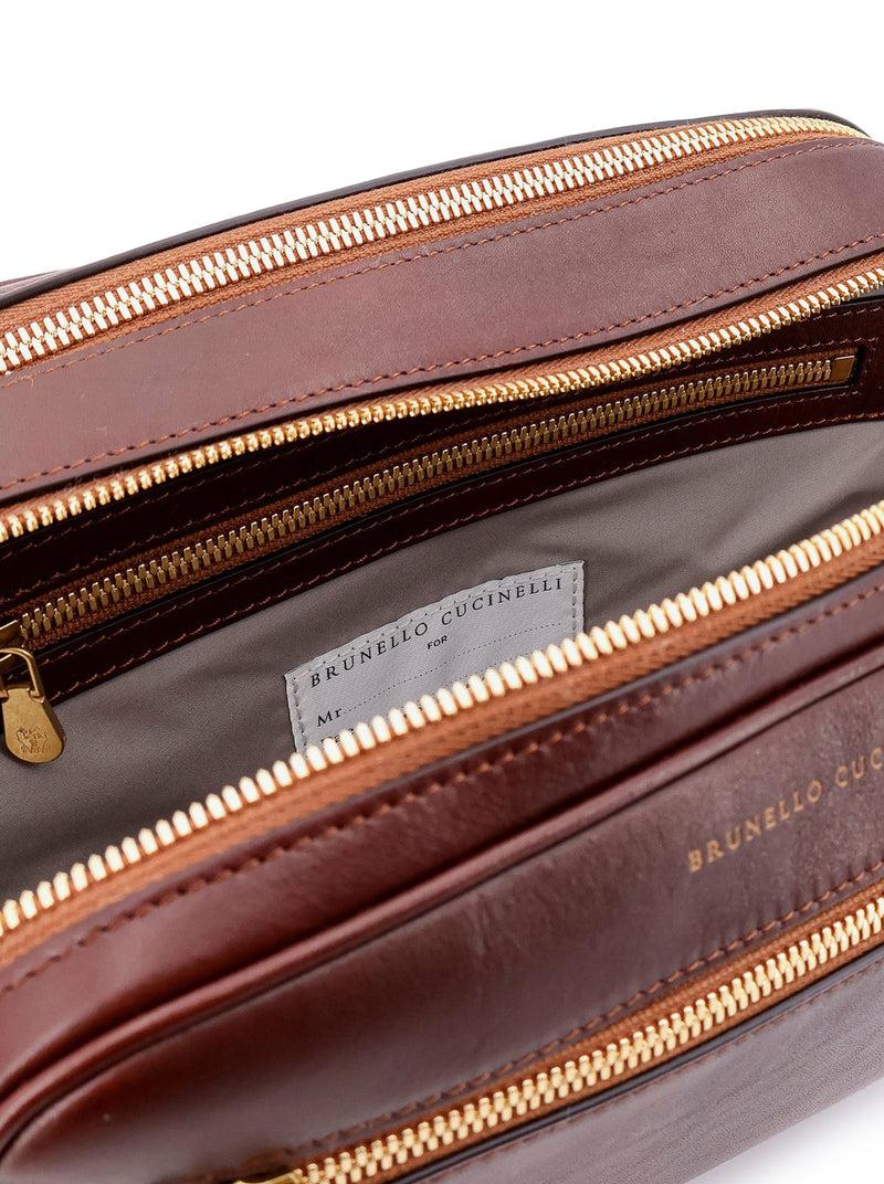 Suitnegozi Beauty case in pelle con logo frontale 2025