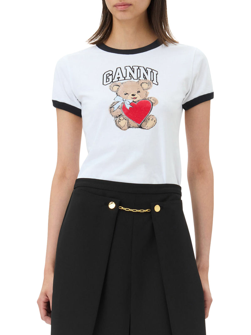Suitnegozi T-SHIRT BASIC JERSEY BIANCA CON ORSO Saldi