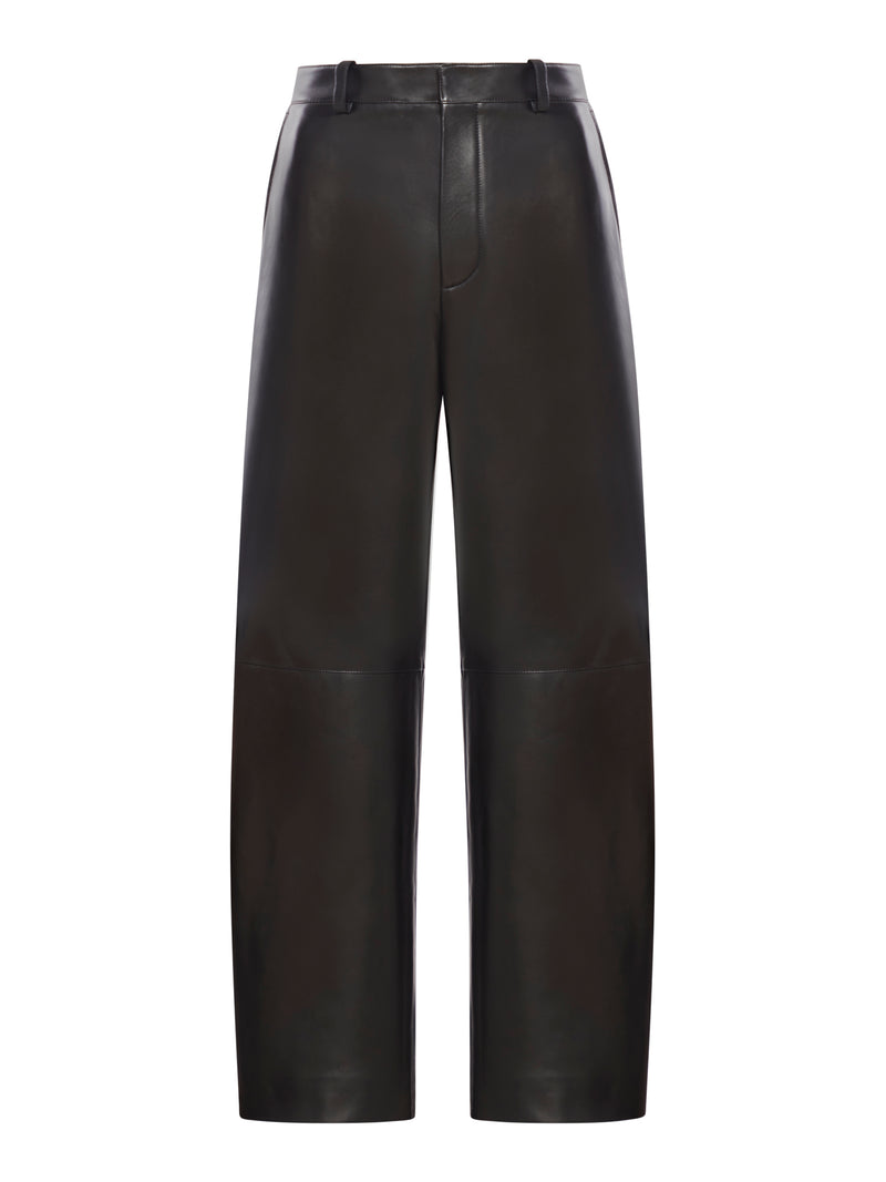 Suitnegozi Pantaloni in pelle dal taglio arrotondato
