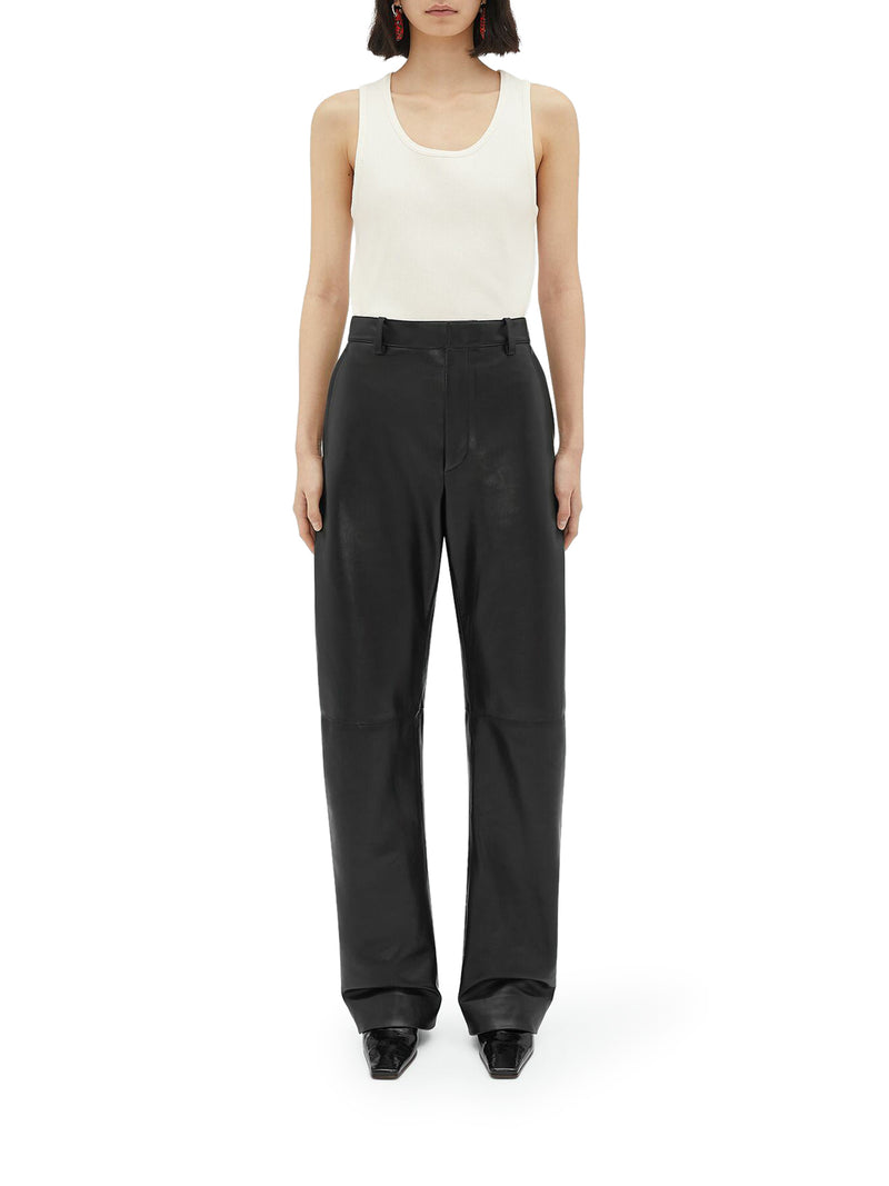 Suitnegozi Pantaloni in pelle dal taglio arrotondato Offerte