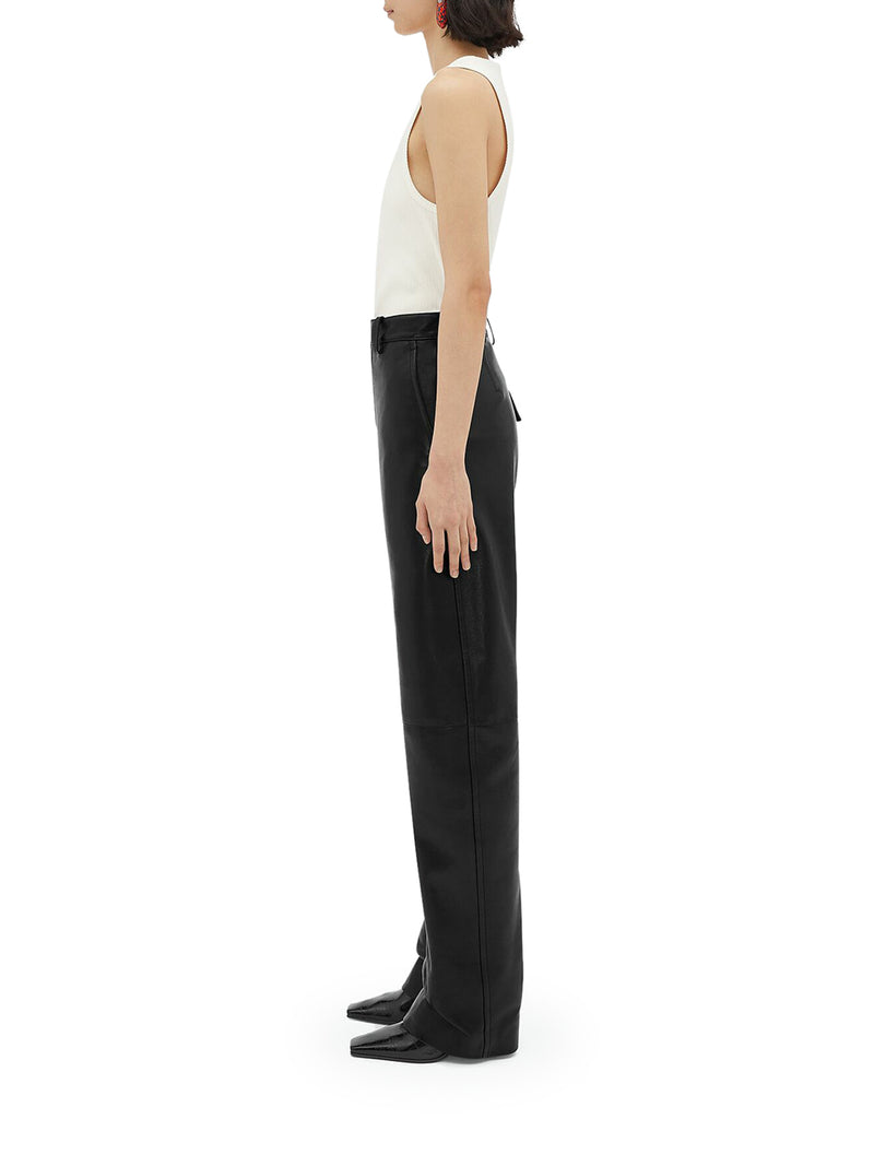 Suitnegozi Pantaloni in pelle dal taglio arrotondato Offerte