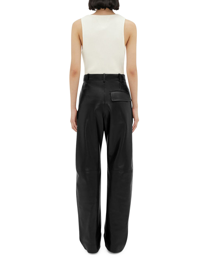 Suitnegozi Pantaloni in pelle dal taglio arrotondato Offerte