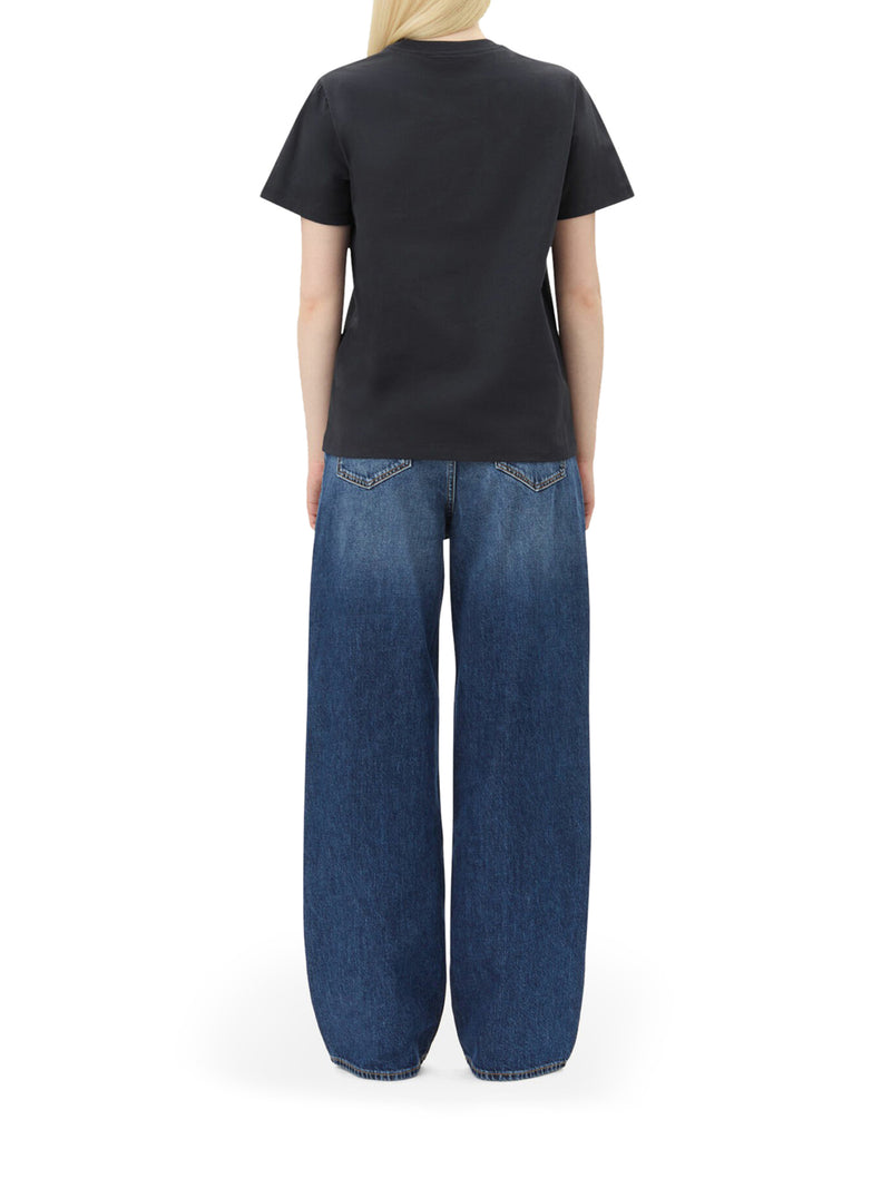 Suitnegozi T-SHIRT RELAXED CON GUFI IN JERSEY NERA Negozio