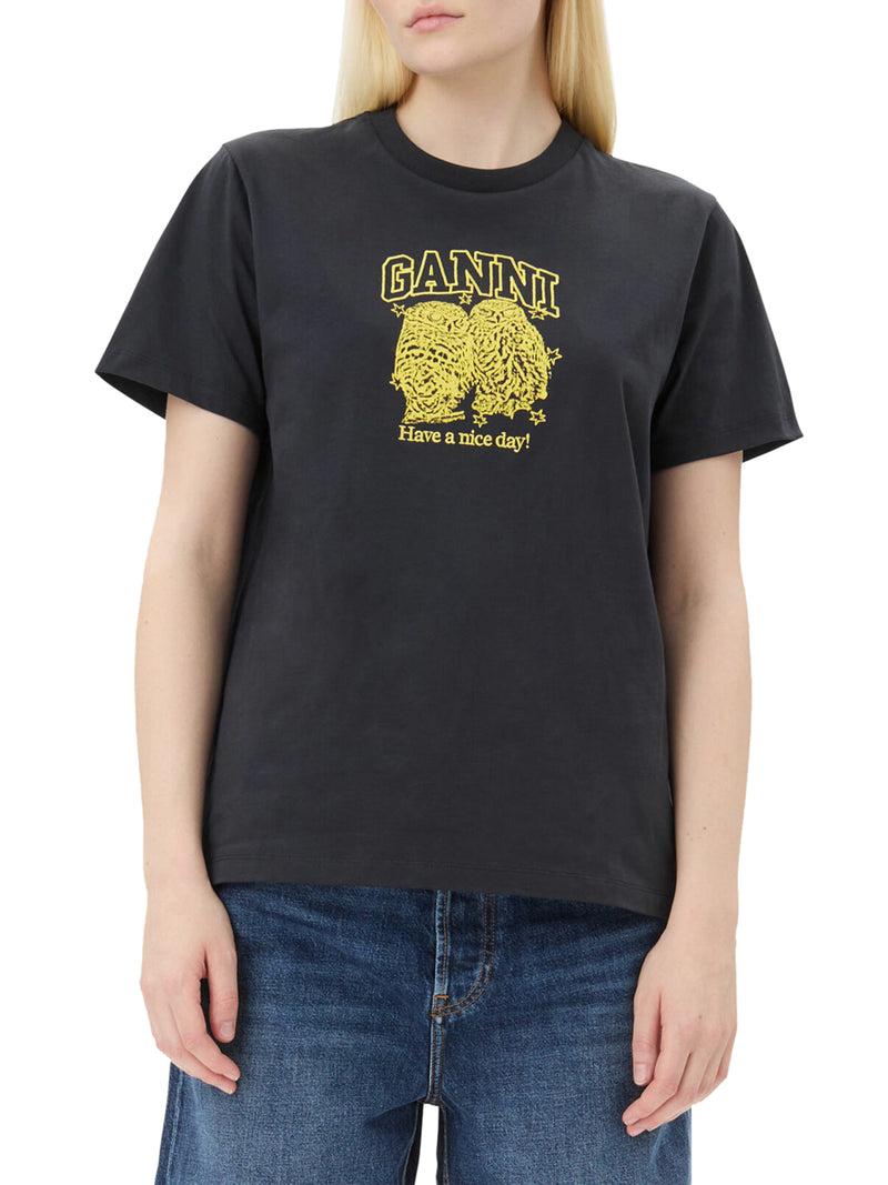 Suitnegozi T-SHIRT RELAXED CON GUFI IN JERSEY NERA Negozio