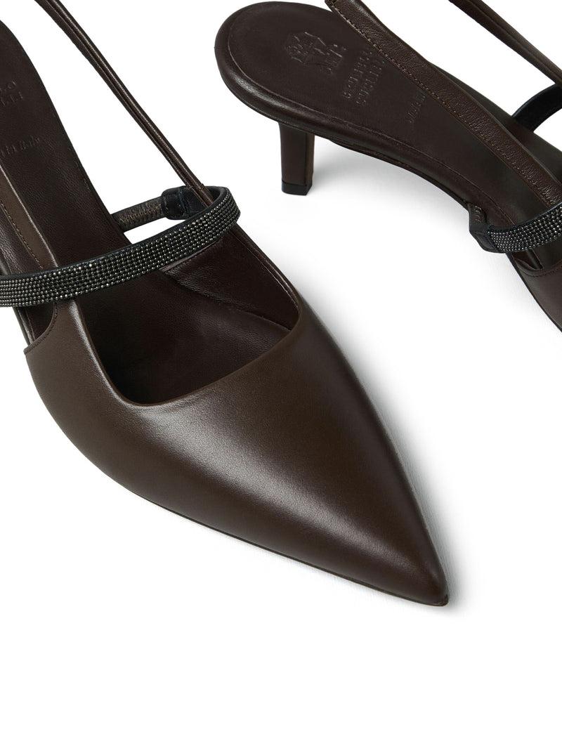 Suitnegozi décolleté in pelle impreziosita In Linea