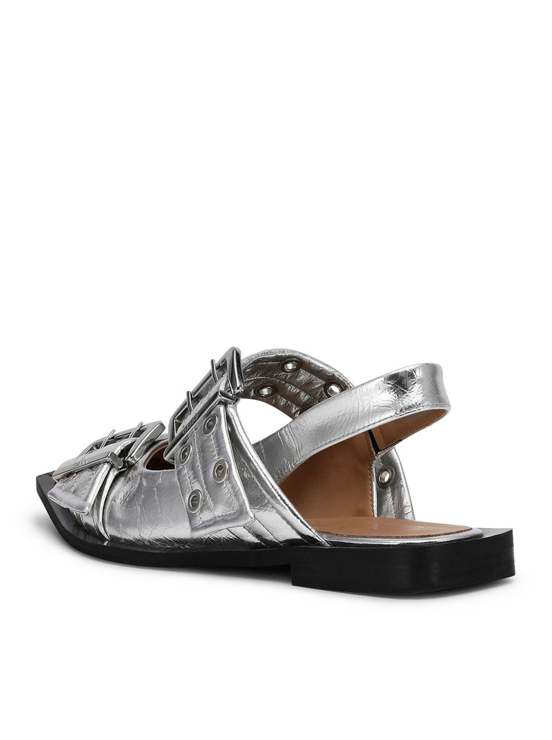 Suitnegozi BALLERINE CON FIBBIA FEMMINILE METALLIZZATA ARGENTO Soddisfazione Garantita