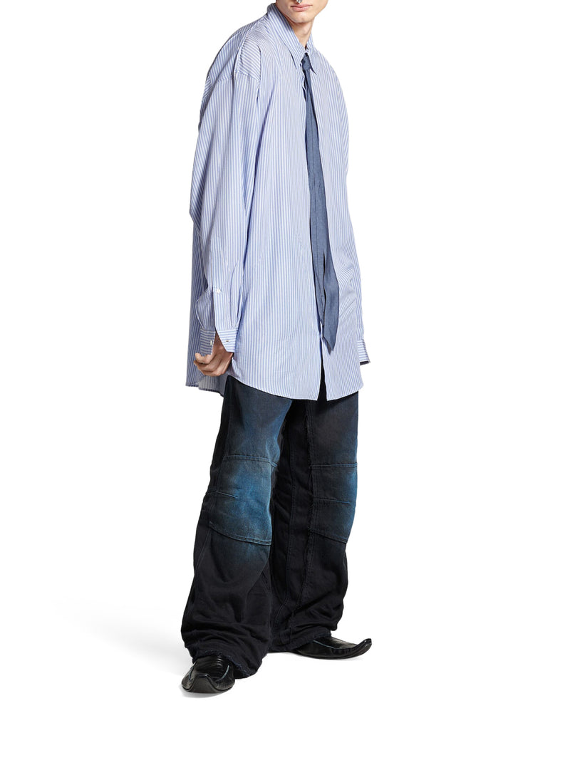 Suitnegozi CAMICIA FLUIDA DA UOMO IN BLU/BIANCO Hotsell