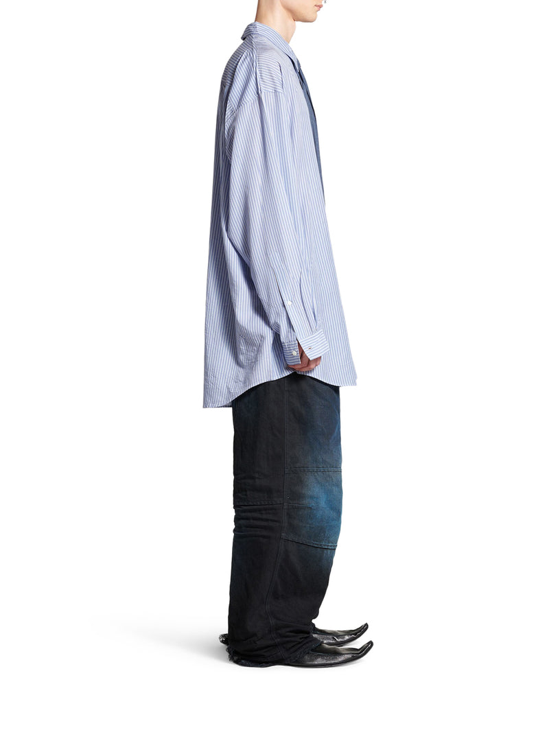 Suitnegozi CAMICIA FLUIDA DA UOMO IN BLU/BIANCO Hotsell