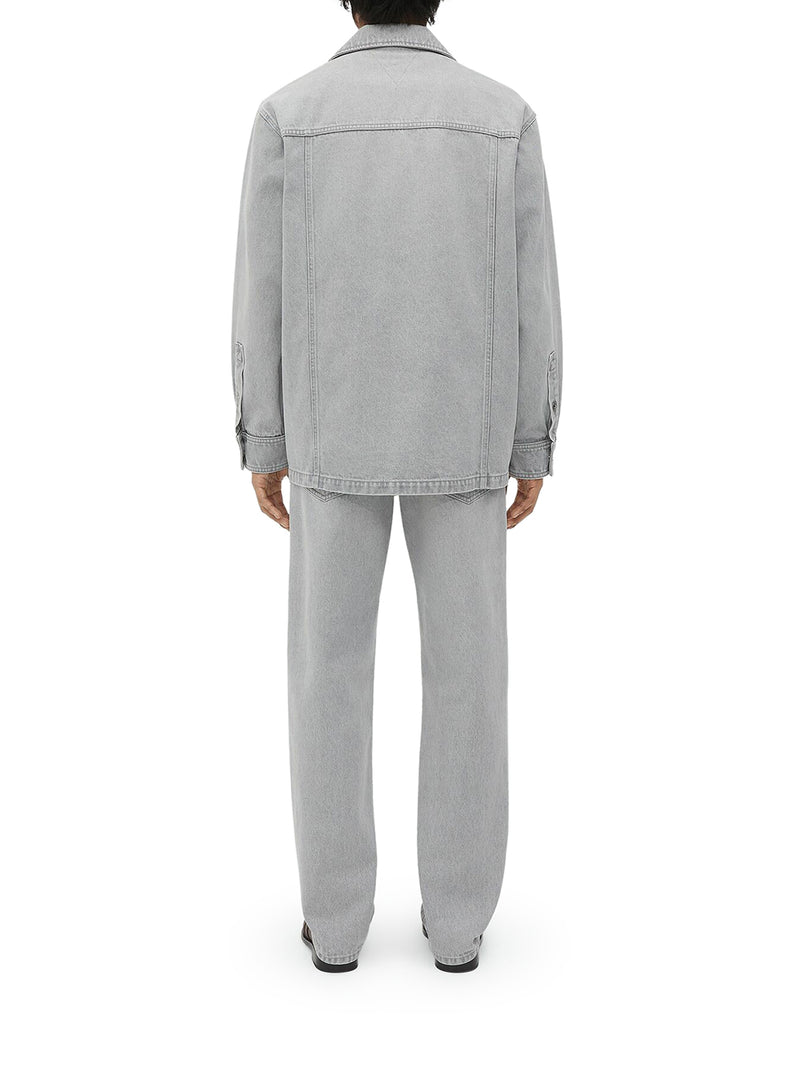 Suitnegozi Camicia in denim lavaggio Light Grey Vendita Calda