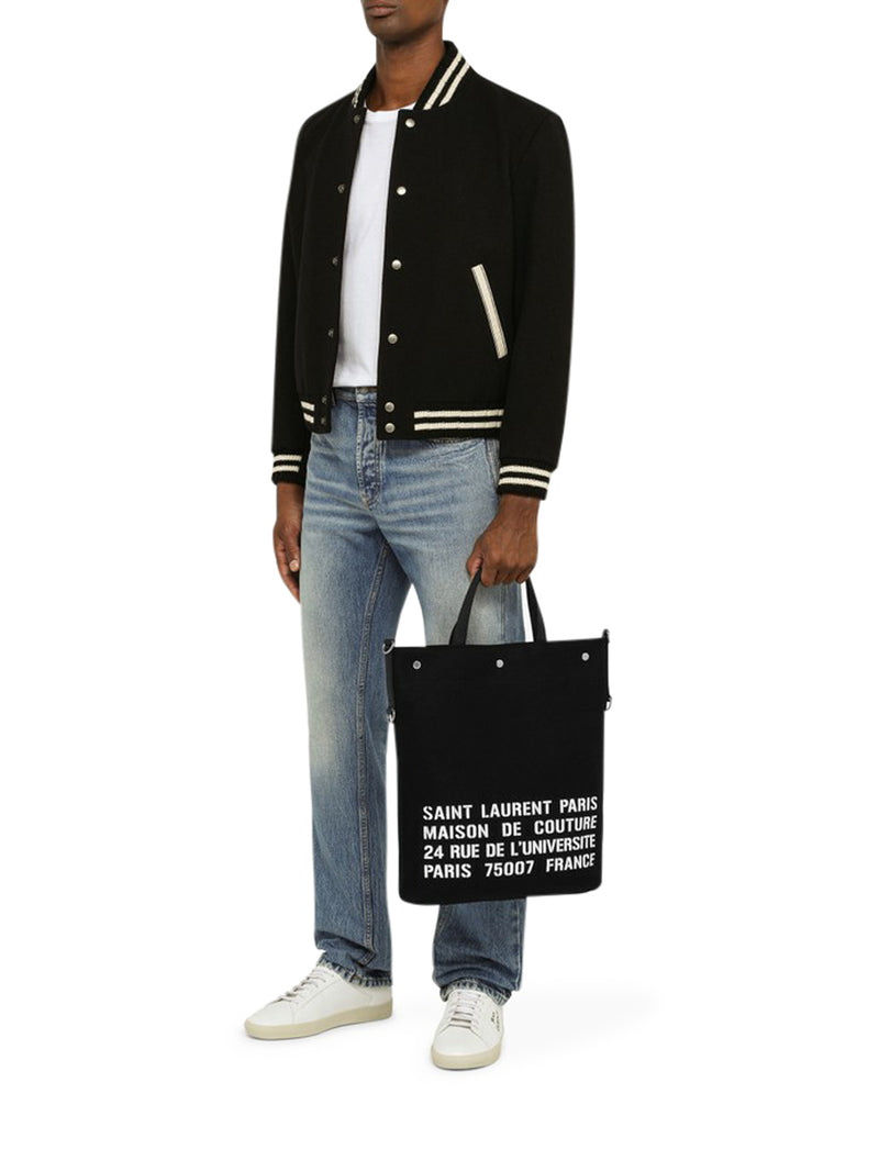 Suitnegozi Borsa tote North/South nera in canvas Negozio