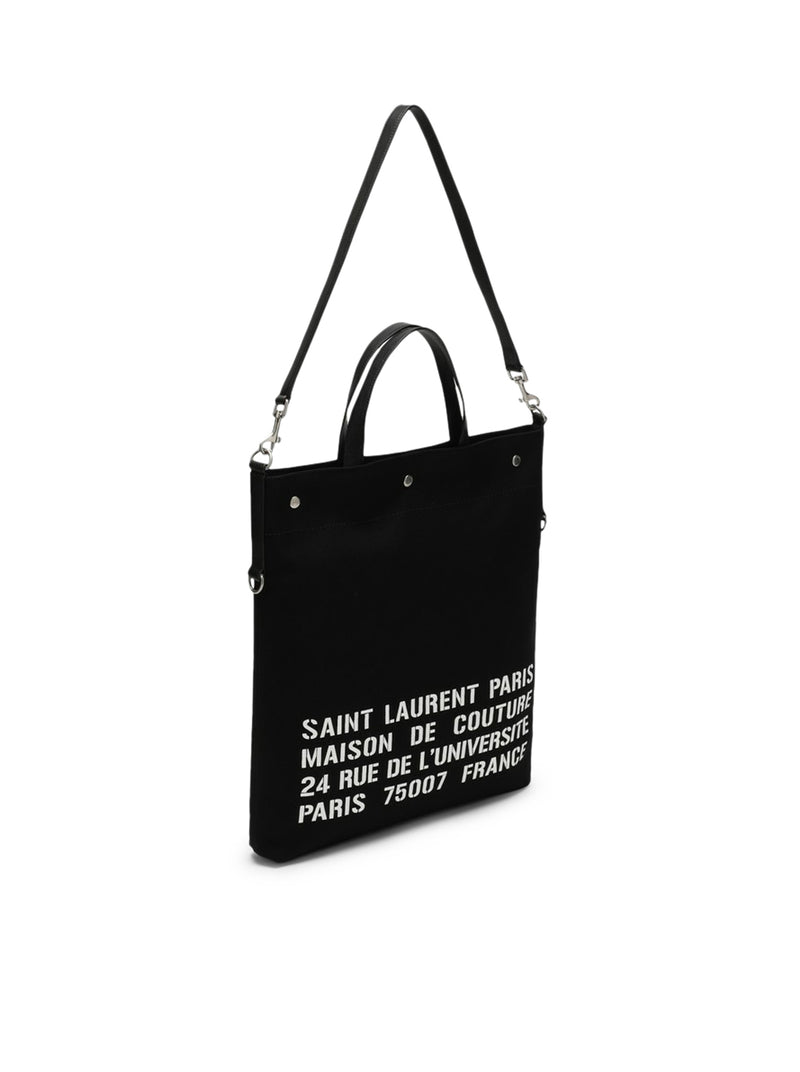 Suitnegozi Borsa tote North/South nera in canvas Negozio