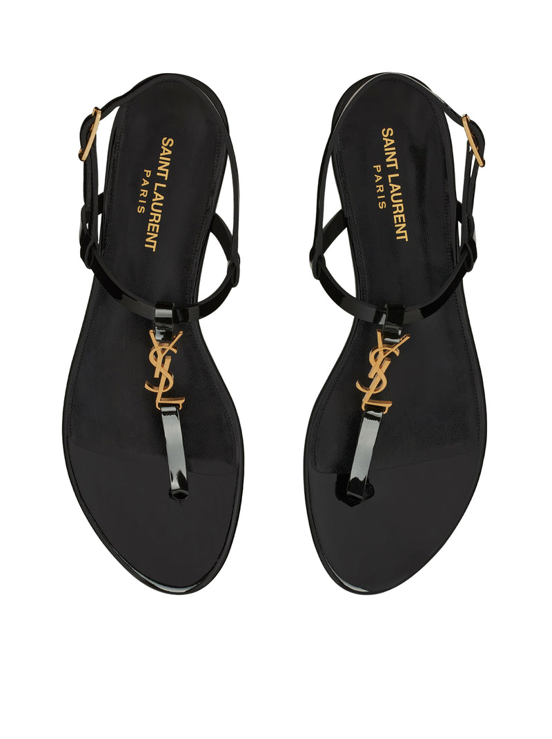 Suitnegozi SANDALI PIATTI CASSANDRA IN PELLE VERNICIATA CON MONOGRAMMA DORATO Acquista Ora
