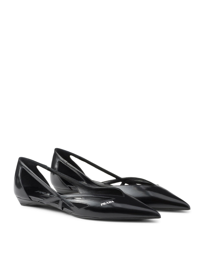 Suitnegozi Ballerine cut-out in pelle spazzolata Vendita Economica