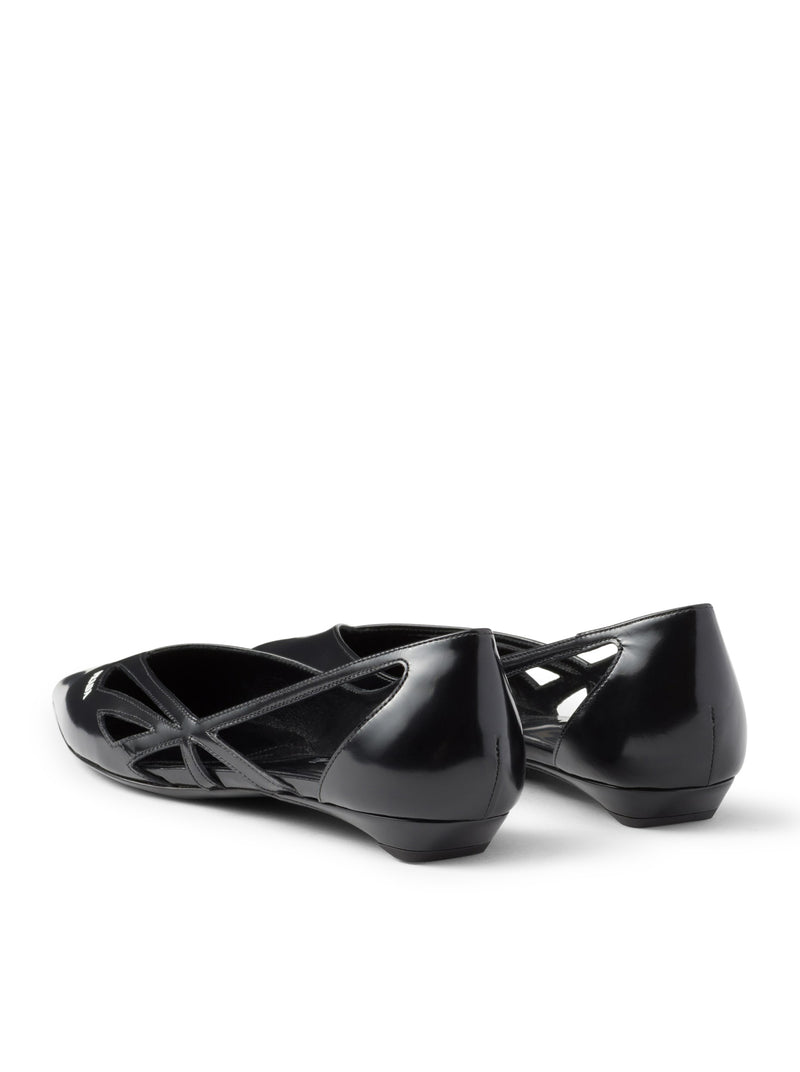 Suitnegozi Ballerine cut-out in pelle spazzolata Vendita Economica