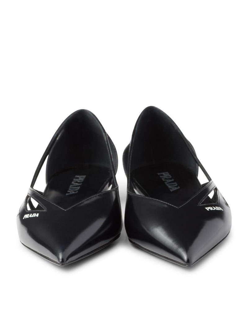 Suitnegozi Ballerine cut-out in pelle spazzolata Vendita Economica