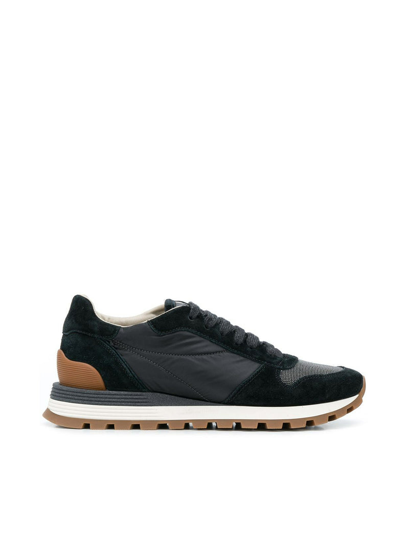 Suitnegozi Runners in camoscio e tessuto techno con "Precious Toe"
