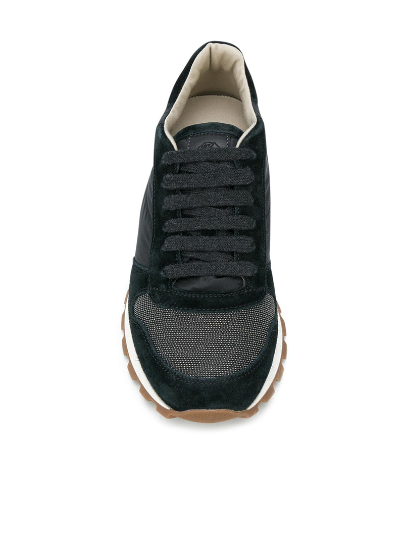 Suitnegozi Runners in camoscio e tessuto techno con "Precious Toe" Vendite Flash