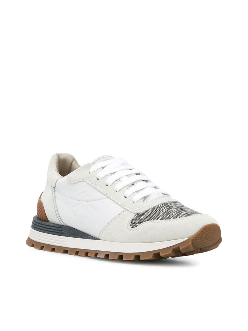 Suitnegozi Runners in camoscio e tessuto techno con "Precious Toe" Negozio