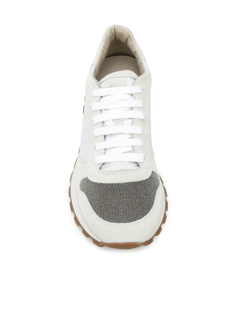 Suitnegozi Runners in camoscio e tessuto techno con "Precious Toe" Negozio
