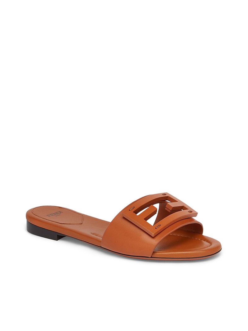 Suitnegozi Slide in pelle marrone In Linea