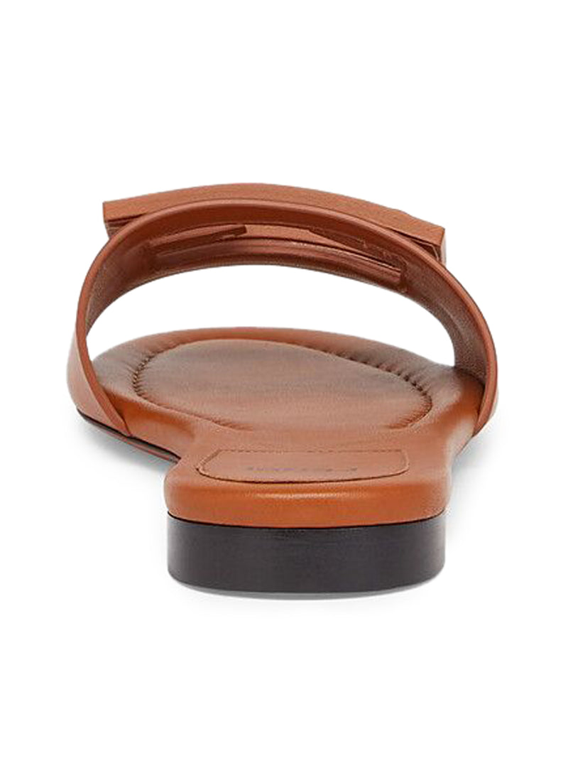 Suitnegozi Slide in pelle marrone In Linea