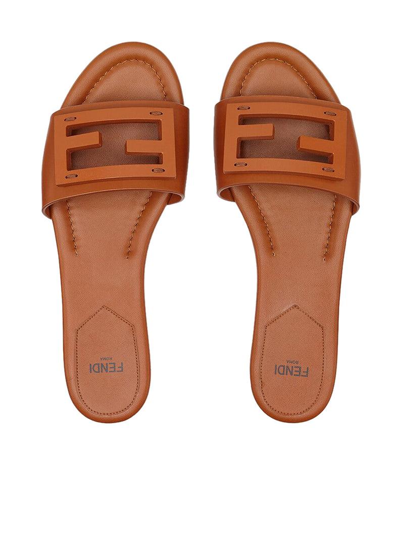 Suitnegozi Slide in pelle marrone In Linea