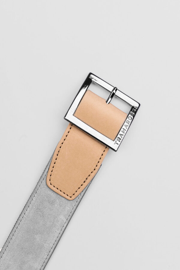 Sartoria Tramarossa CINTURA COLOR ARGENTO IN SUEDE Consegna Veloce