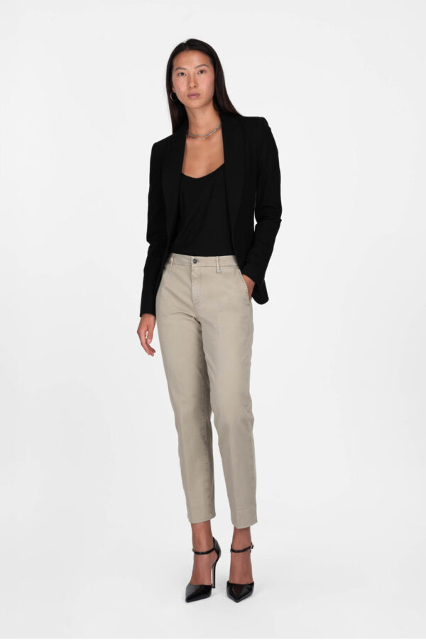 Sartoria Tramarossa PANTALONE ADELE SLIM IN COTONE BEIGE