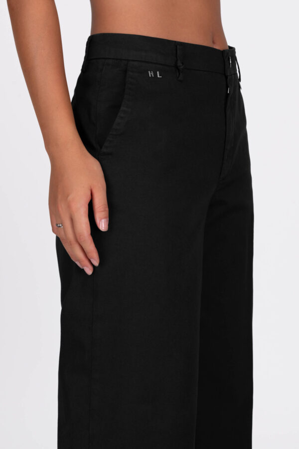 Sartoria Tramarossa PANTALONE AMELIA WIDE LEG IN GABARDINA DI COTONE NERO Convenienza