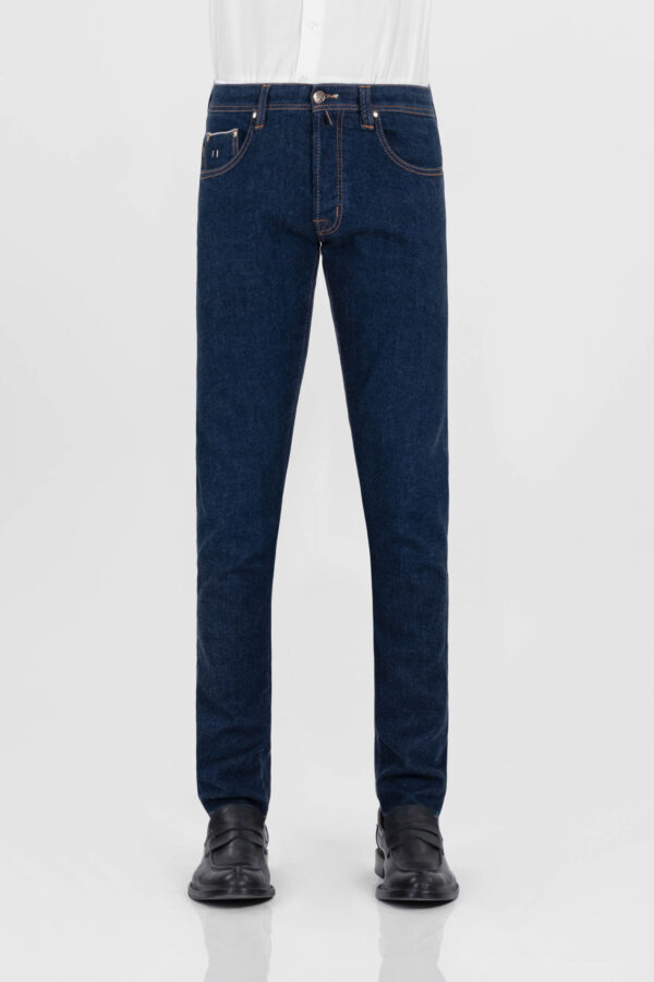Sartoria Tramarossa JEANS LEONARDO BUTTONS REGULAR BLUE GOLD IN DENIM BLU SCURO Cyber Monday