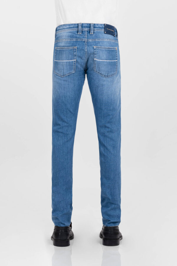 Sartoria Tramarossa JEANS LEONARDO BUTTONS REGULAR BLUE GOLD IN DENIM BLU MEDIO Vendita Economica