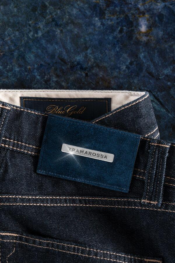 Sartoria Tramarossa JEANS LEONARDO BUTTONS REGULAR IN DENIM ARGENTO 925 BLU SCURO Vendite Flash