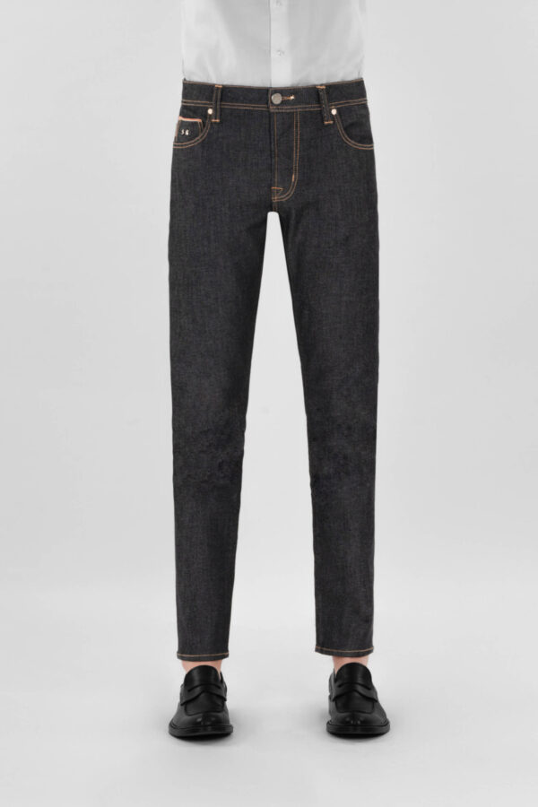 Sartoria Tramarossa JEANS LEONARDO ZIP SS SLIM IN DENIM STRETCH LIZARD MADREPERLA BLU SCURO Negozio